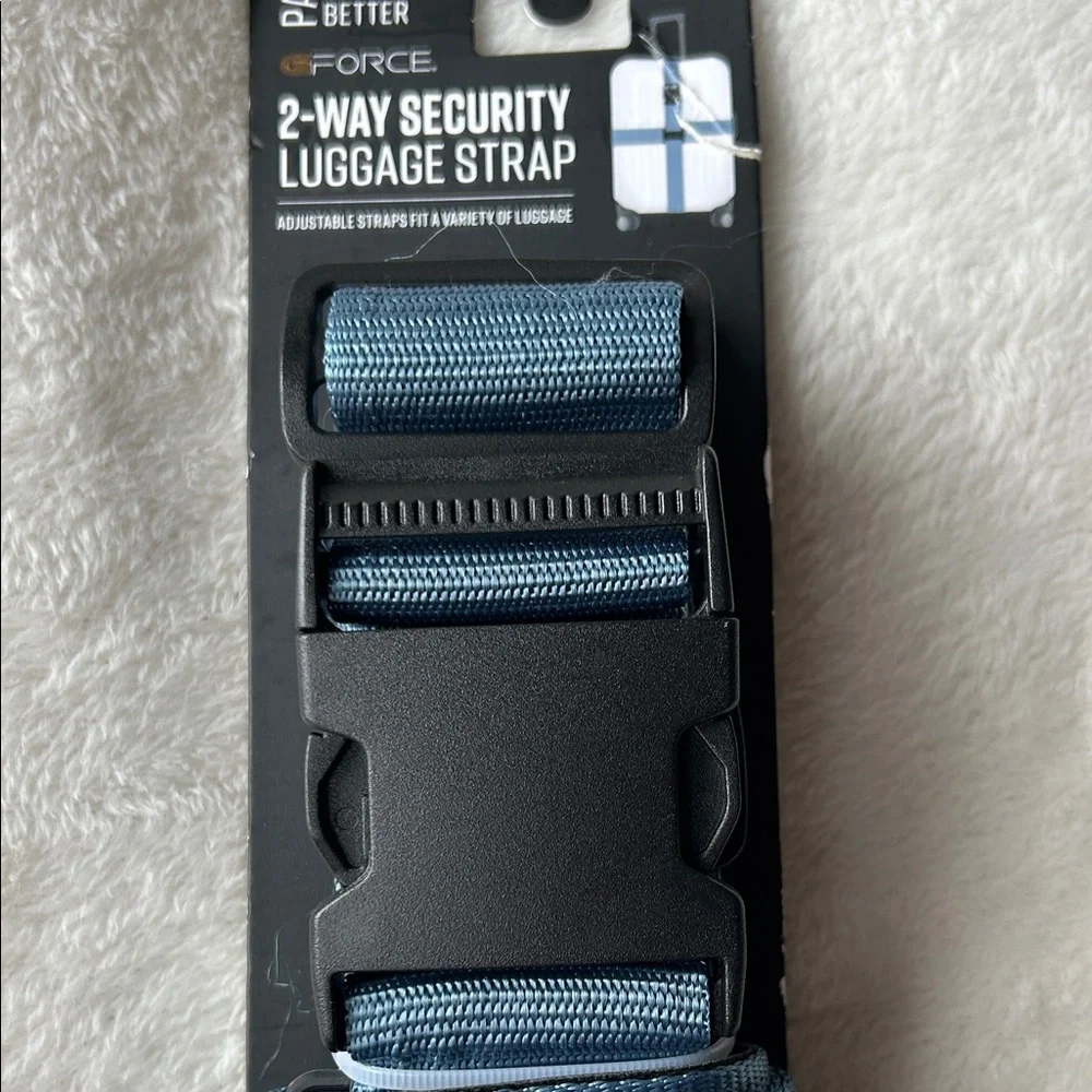 2-Way Security Luggage Strap - Black and Blue by Gforce.